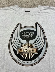 Harley-Davidson T-Shirt 105th Anniversary Men’s Size Large Gray Wisconsin