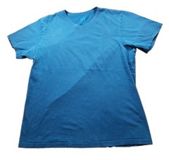 Enatex Blue V-Neck T-Shirt Men’s Size XL 100% Cotton Solid Basic Tee
