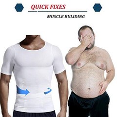 Men Slimming Body Shaper Posture Corrector Vest Tummy Compression T-Shirt Tops