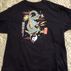 Riot Society Men’s Black Cotton Knit Dragon Yin Yang Graphic Tee XXL
