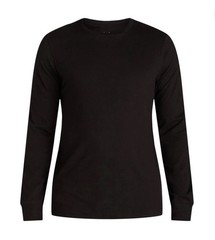 GEORGE Men’s 2XL (50-52) Long Sleeve Cotton Crew Tee T-Shirt • Black