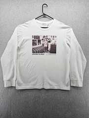 Helmut Lang Shirt Mens XL White Adrienne Salinger Photo Graphic Long Sleeve Tee