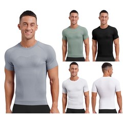 Men T-shirt Muscle Undershirts Quick Drying Shirt Performance Tees Sports Gym