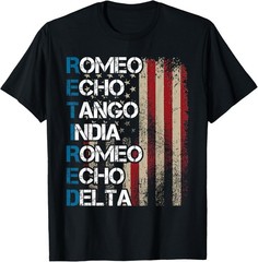 Phonetic Alphabet Retired Veteran Retirement Army Military Gift Unisex T-Shirt