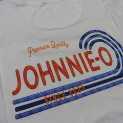 JOHNNIE-O Mens M MEDIUM T SHIRT WHITE BLUE ORANGE DALE 2.0 GOLF