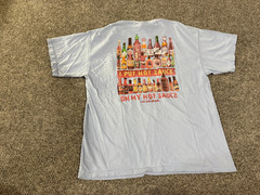 Comfort Colors t shirt mens XL blue hot sauce graphic live oak