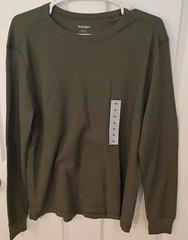 (NWT) Old Navy Men’s Long Sleeve Waffle Knit T-Shirt Olive Green MEDIUM #512403