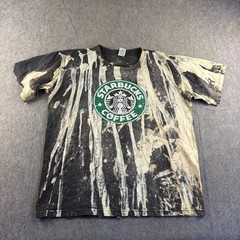 MMB Shirt Men’s XL Starbucks Coffee Bleach Wash Graphic Black Green