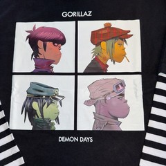 Gorillaz Demon Days Stripe Twofer Long-Sleeve T-Shirt Boxy Medium NWOT Hot Topic