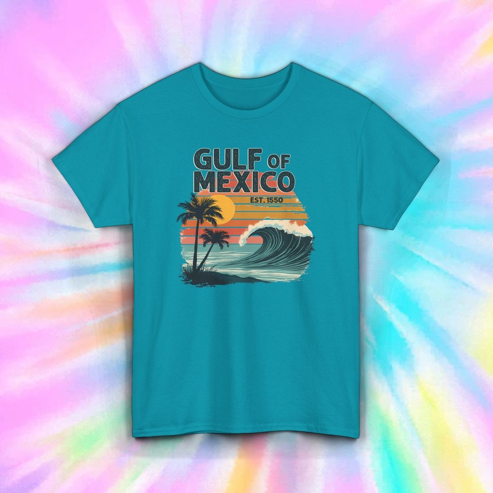 Gulf of Mexico T-Shirt Retro Beach Ocean Sunset Travel Tee S-5XL