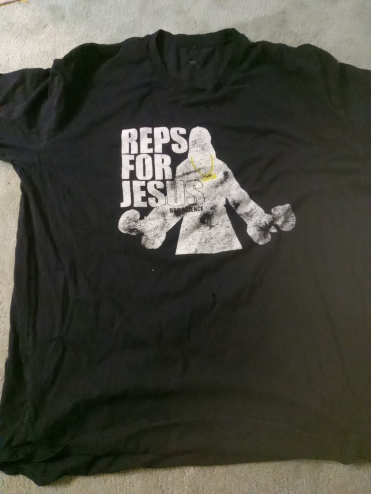 Broscience(Dom Mazzetti) Reps for Jesus Xl T Shirt Black Short Sleeve Men’s Size