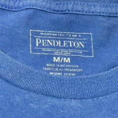 Pendleton Shirt Mens Medium Blue Graphic Tagless Made In Nicaragua Woolen Mills