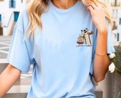 Embroidered Right Corner Callvin and Tiger Books Funny Cartoon Comic Gift TShirt