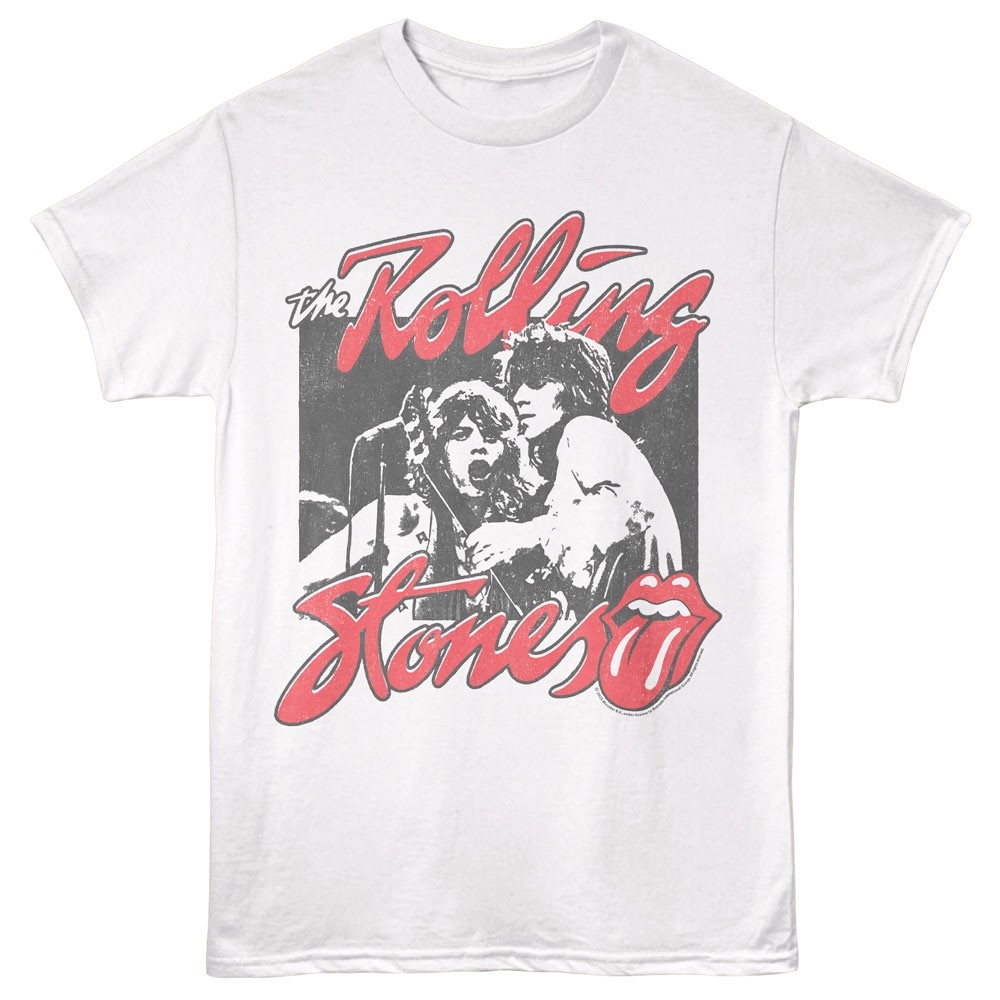 The Rolling Stones T-Shirt Mick Jagger & Keith Richards Licensed White Cotton