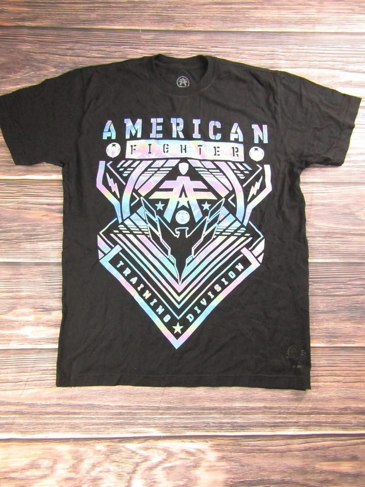 American Fighter Mens Medium Black Training T Shirt Gym Workout MMA UFC Sports