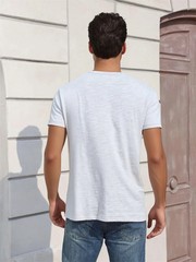 Premium Men’s Cotton Henley T Shirt Breathable Slim Fit Casual Summer Top Gift