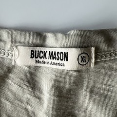 Buck Mason Shirt Men’s XL Gray Slub Curved Hem Tee Crew USA Made
