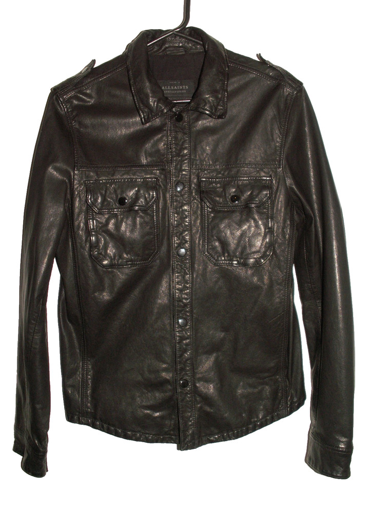Men’s All Saints SECTION LEATHER SHIRT jacket overshirt M (ref103) £139.99!!!!!