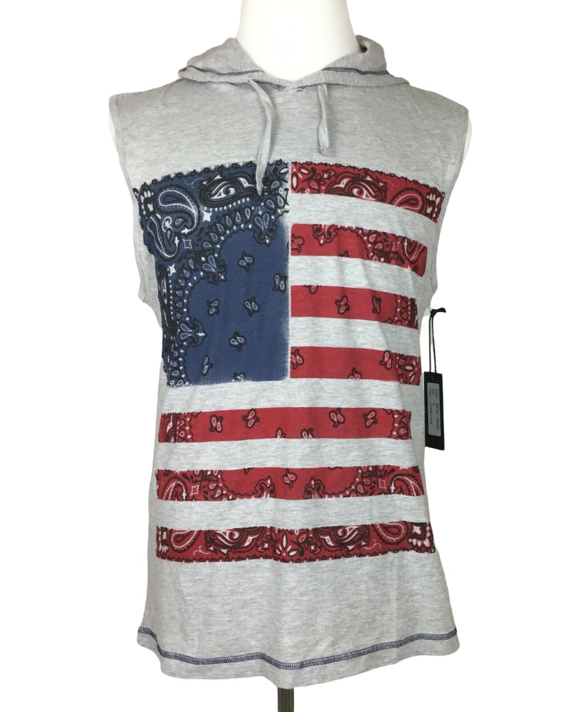 Overdrive Mens Hoodie Sleeveless Tank Tee Casual T Shirt Sz M Gym Bodybuilding