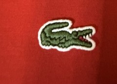Lacoste Red Pima Cotton Jersey Crocodile Logo V-Neck T-Shirt Men’s M