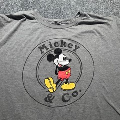 Disney Mickey & Co Mens 3XL Gray Graphic T-Shirt Mickey Mouse Short Sleeve Tee