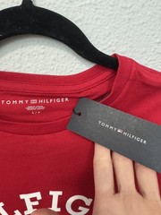 Tommy Hilfiger Mens Red New York Logo Crew Neck Short Sleeve T-Shirt Size S