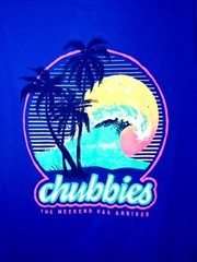 Chubbies The Weekend Has Arrived Pocket T-Shirt Mens Medium Blue Palm Tree Wave