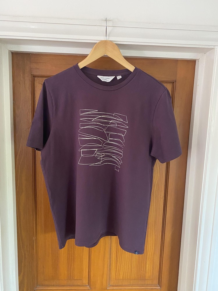 Seasalt Cornwall Midwatch T-Shirt Men’s M Purple Organic Nautical Graphic