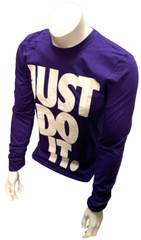 Nike Men’s Graphic “Just Do It” Purple Long Sleeve Shirt Size Small