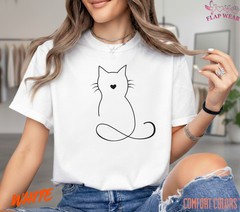 Unisex Minimalist Cat Heart T SHIRT,T shirt women,T shirt men,T shirt vintage