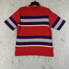 Vintage 70s Hang Ten Striped Shirt Small? Red Surfer Cotton Distressed