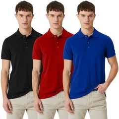 3 / 4 Pack Men’s Plain T-Shirt Short Sleeve Pique Polo Tee Top Multi Set M-2XL