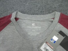 Carolina Shirt Mens XXL 2XL Gray Maroon Crew Neck Colosseum Baseball Tee NEW