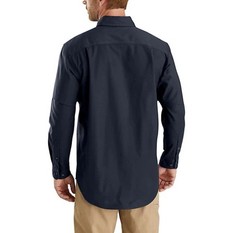 New- Carhartt Men’s Rugged Flex Long Sleeve Work Shirt Navy Sz med