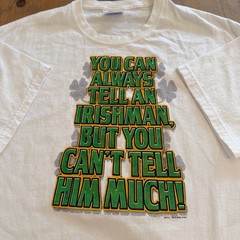 Vintage Wild Side Irish Humor T Shirt White Large St Patricks Day Tee