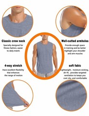 Mens 3 Pack Gym Tank Tops Dry Fit Running Basketball Workout Muscle Tee Strin…