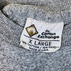 Vintage Williston School Cotton Exchange Embroidered Gray T-Shirt Size XL USA