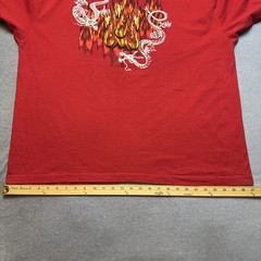 No Boundaries white dragon fire graphics red t shirt Men Size 2XL