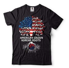 American Grown Korean Roots Shirt South Korea USA Shirts South Korea Flag Tee