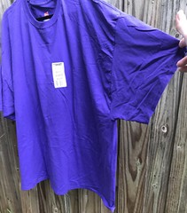 NWT Pair Unisex Adult 62″ Chest/Bust Size 5XL T-shirt Tops Soild Purple S/S AsIs