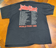 Vintage Judas Priest BRITISH STEEL 1980 World Tour T-Shirt XL Black Delta