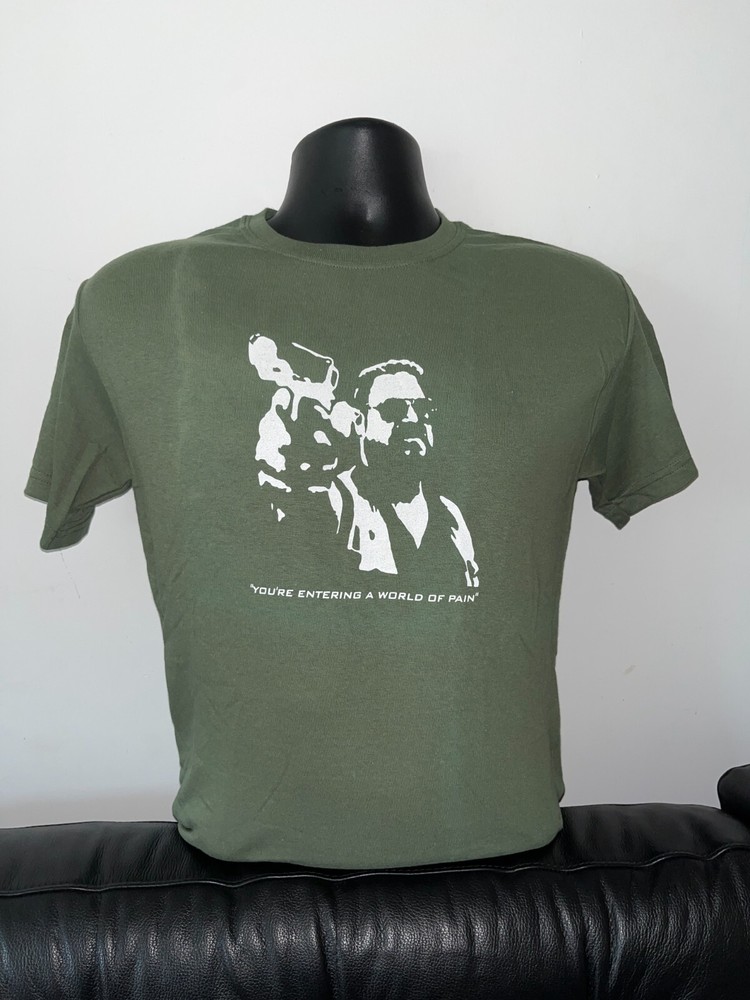BIG LEBOWSKI WALTER You’re Entering A World Of Pain T SHIRT dude bowling sobchak