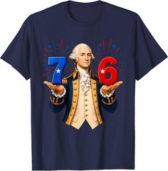 Funny 67 76 George Washington Six Seven Patriotic 4th July T-Shirt