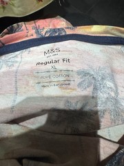 M & S Men’s XL Tropical Palms Design T Shirt Pure Cotton