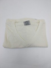 Stacy Adams Shirt Mens 2XL Ivory V-Neck Textured Knit Short Sleeve Casual Tee