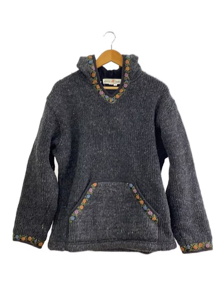 Other Brands Ecuador Knit Knit Sweater (Thick) Large Wool Gray Solid Color