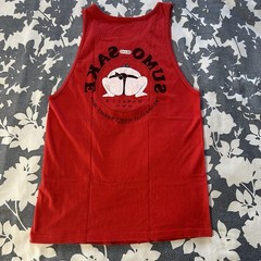 Vtg 90s Crazy Shirts Honolulu Sumo Sake Tank Top Red Single Stitch Design 143 XS