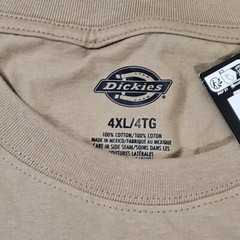 Dickies T-Shirt Men’s 4XL Khaki Heavy Weight Cotton Short Sleeve New