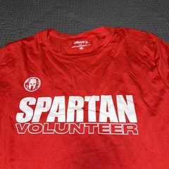 Unisex Spartan Race Volunteer Tee Shirt Red Long Sleeve Craft Brand Size X Large