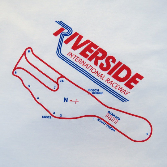 RIVERSIDE INTERNATIONAL RACEWAY TRACK MAP T SHIRT CALIFORNIA SCCA INDY NASCAR F1